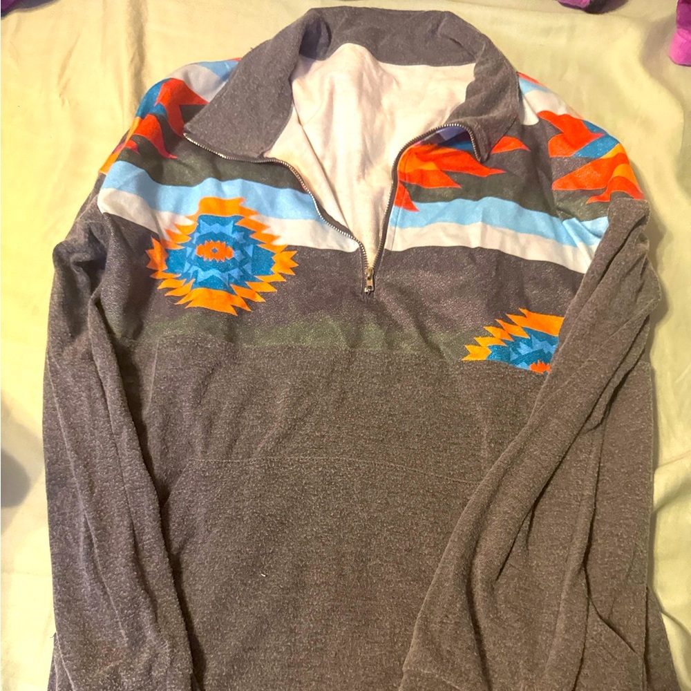 Gray and Multicolor Sweater